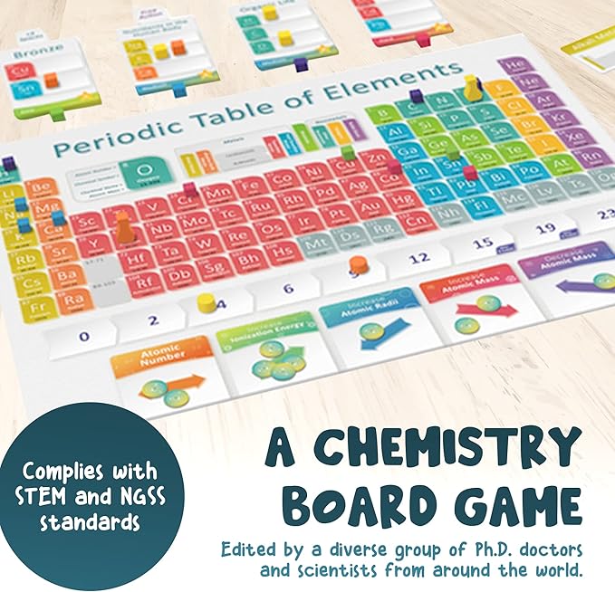 Periodic: A Game of the Elements | Periodic Table Board &amp Card Game About Atoms Elements &amp Compounds | A Strategy Board Game for Gamers &amp Educational Science Game for Kids or Family Game