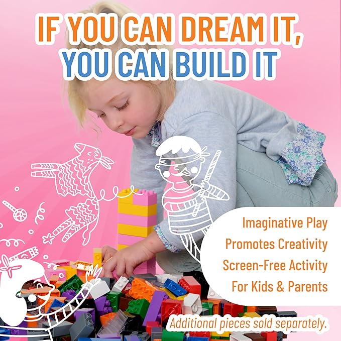 Strictly Briks Building Blocks Set - Toddler Blocks Ages 3-5 - Compatible with Lego Sets &amp Kids Building Kits - Durable Learning Toy - 84 Pieces Multicolor