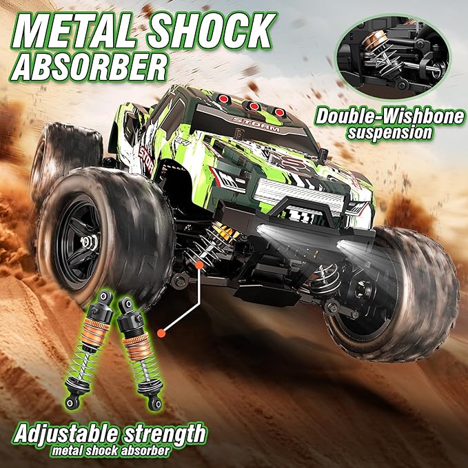 1:18 All Terrain RC Car for Adults &amp Boys (HS18305) 4WD Off-Road RC Truck High Speed Fast 40+ KPH 4X4 Waterproof Remote Control Car with 2 Rechargeable Batteries