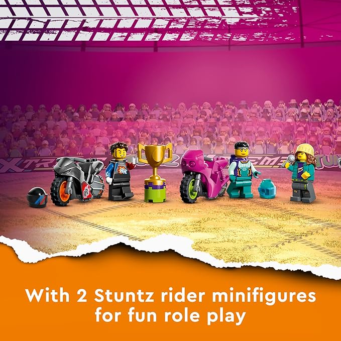 LEGO City Stuntz Ultimate Stunt Riders Challenge 60361 3in1 Stunts for 1 or 2 Player Action with 2 Flywheel-Powered Toy Motorcycles for Kids 2023 Set