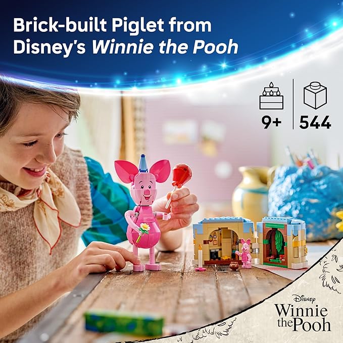 LEGO Disney Piglet's Birthday Fun Building Toy - Winnie The Pooh Toy for Girls &amp Boys Ages 9+ - Gift for Birthdays - Kids Room Decor - 43305