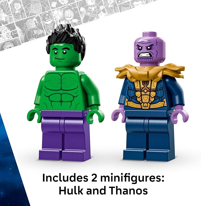 LEGO Marvel The Hulk Truck vs. Thanos - Monster Truck Building Toy for Kids 7+ - Includes Hulk &amp Thanos Toy Minifigures - Creative Birthday Gift Idea for Girls and Boys - 76312