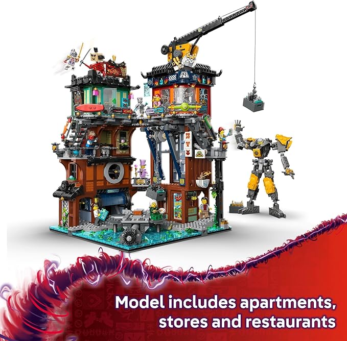 LEGO NINJAGO City Workshops Building Toy - Ninja Set for Boys &amp Girls Ages 14+ - Gift for Teens - Includes 10 Minifigures and a Mech - for Play and Display - 71837