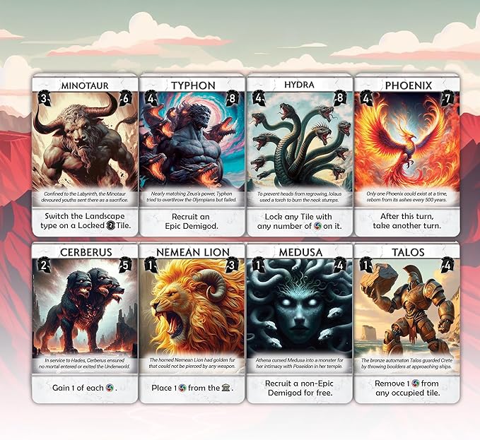 Monsters &amp Mandates Expansion for Pantheum by Archwood Games | 3 Modular Add-Ons with New Demigods Monsters &amp Mandate Missions | Strategy Expansion for Ages 12+ | 1–4 Players | 45–60 Min Play