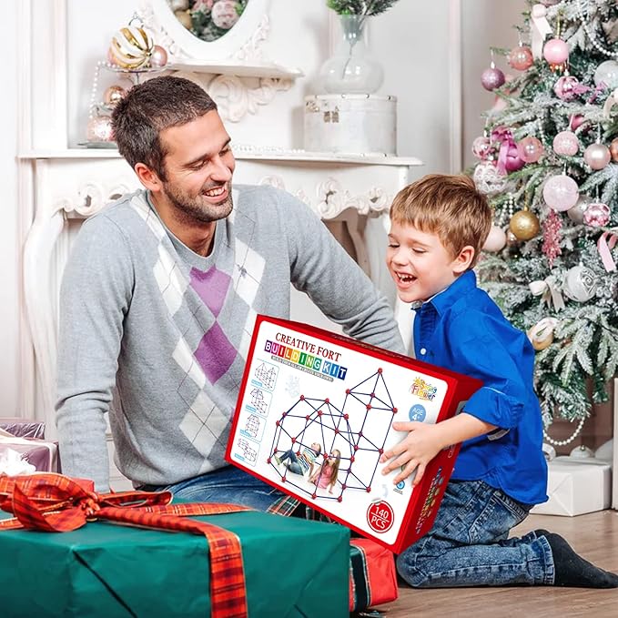 Fort Building Kit for KidsSTEM Construction Toys Christmas &amp Birthday Gift for 4 5 6 7 8 9 10 11 12 Years Old Boys and GirlsUltimate Creative Set for Indoor &amp Outdoors Activity140 PcsOrig