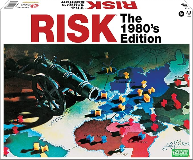 Risk The 1980's Edition with Original 1980's Artwork and Components by Winning Moves Games USA Strategy Board Game of World Domination for 2 to 6 Players Ages 8+