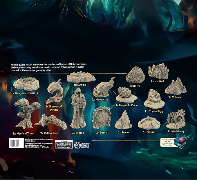 Dragon Eclipse Terrains Miniature Expansion - 41 Terrain Miniatures Detailed Arena Terrain Pieces for Enhanced Immersion 10+ Sculpt Designs Made by Awaken Realms