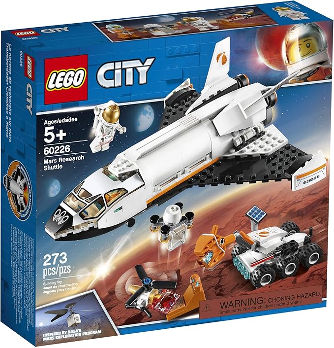 LEGO City Space Mars Research Shuttle 60226 Space Shuttle Toy Building Kit with Mars Rover and Astronaut Minifigures Top STEM Toy for Boys and Girls New 2019 (273 Pieces)