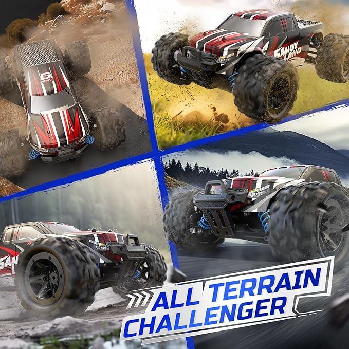 DEERC 9300E Remote Control Car High Speed RC Cars for Kids Adults 1:16 Scale 40 KM/H 4WD Off Road Monster Trucks2.4GHz All Terrain Toy Trucks with 2 Rechargeable Battery