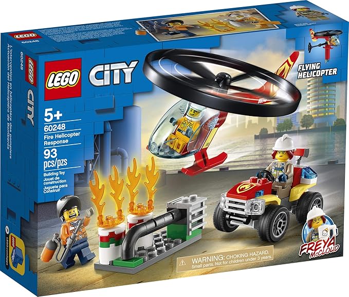LEGO City Fire Helicopter Response 60248 Firefighter Toy Fun Building Set for Kids (93 Pieces)