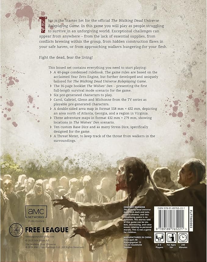 The Walking Dead Universe RPG: Starter Set - Boxed Set - Everything You Need To Get Started Roleplaying Horror Free League Publishing
