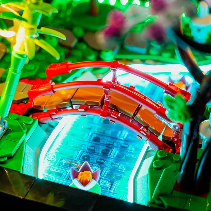 Led Light Kit for Lego Tranquil Garden Light Compatible with Lego 10315 Icons Tranquil Garden Set Remote Control Version (Model Not Included)