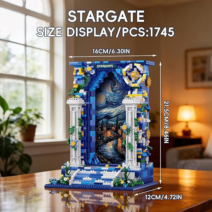 Starry Night Micro Bricks Building Set Art-Themed Wall Art Building Blocks for Adults Creative DIY Assembly Decorative Display Model Puzzle KitIdeal Gift for Adults &amp Teens.