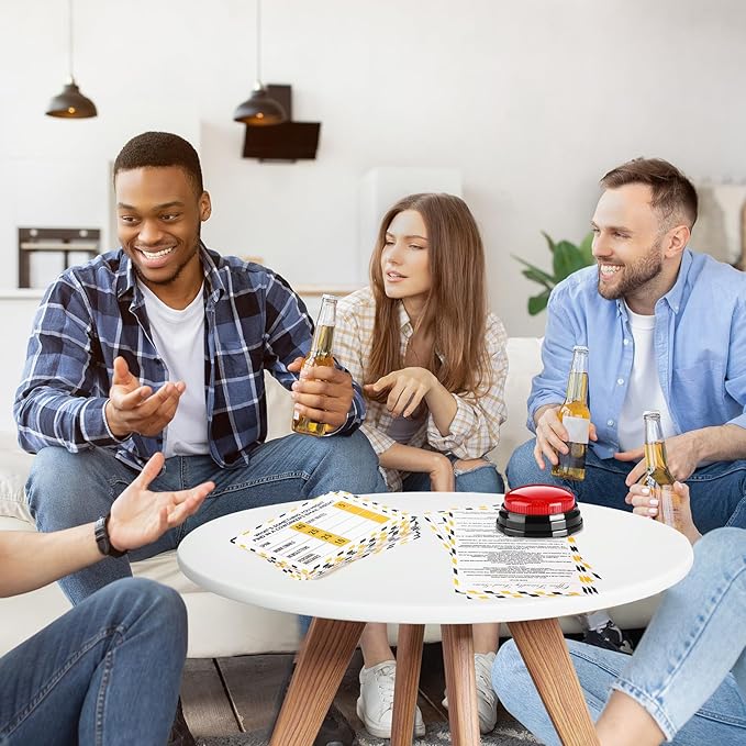Office Party Friendly Feud Game with 2 Answer Buzzers Team Building Feud Cards for Family Game Night Fun Trivia Quiz for Work Staff Coworkers Groups