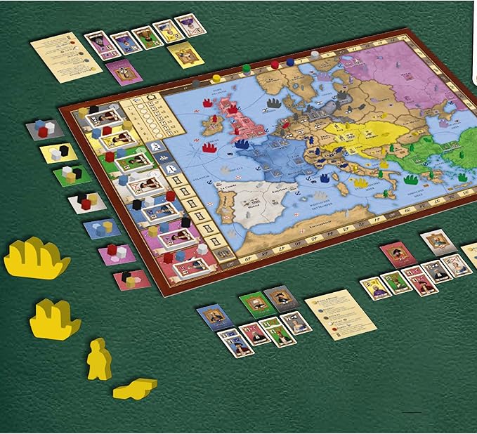 Rio Grande Games 7 Empires: Strategy Board Game 18th Century Medieval Empire Building for 2-6 Players Ages 14+