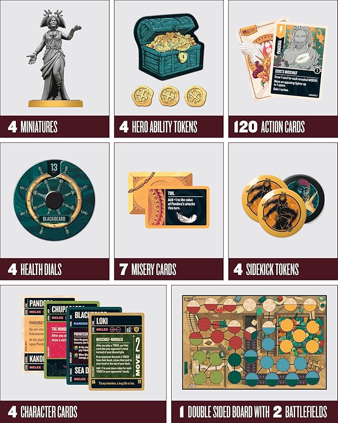 Restoration Games Unmatched Battle of Legends Vol 3 - Strategy Board Game for 2 to 4 Players - Expansion with 4 New Heroes and Battlefields - 20-40 Min Playtime - Ages 9+