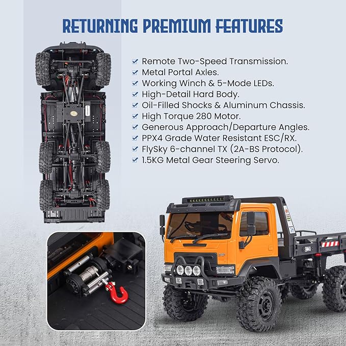 HOBBYPLUS ARKTOS V1.5 CR18P Rock Crawler RTR All Terrain - Remote Control Car Rock Crawler 1/18 Scale 6WD 2 Speed Transmission Off Road for Adults RC Hobbyists (Tan)
