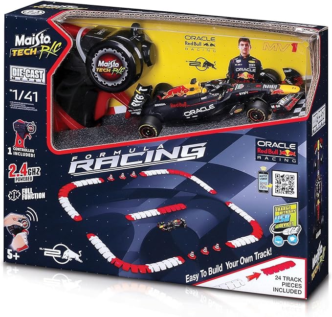 Maisto Tech R/C 1:41 2024 DC Oracle Red Bull RB20 Car w/Track Verstappen #1