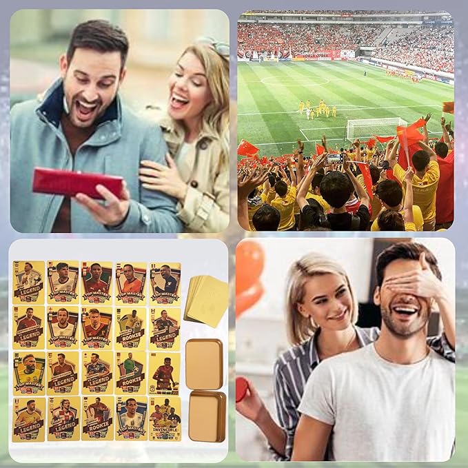 World Cup Soccer Star Card Gold Trading Card Sports Souvenirs 55Pcs Gold Foil Cards for Kids Adults for Football Enthusiasts