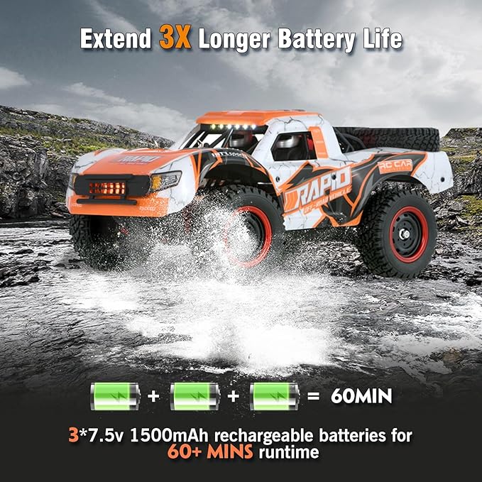 GoolRC 1:14 Scale Brushless RC Trucks 2.4G 4WD High Speed 70 KMH Fast RC Cars All Terrain Electric Off-Road Remote Control Truck with 3 Batteries Hobby RC Car Gifts for Adults