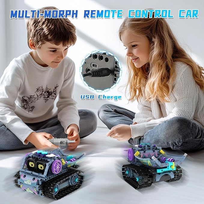 Robot Building Kit with Remote Control STEM Gifts for Kids Boys Ages 8-12 Coding Robotic Technic Creative Toys for Birthday - Build 3 in1 Model with 433 Pieces