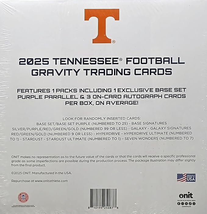 2025 Onit Gravity College Football Card Breaker Edition Box (Tennessee Volunteers)