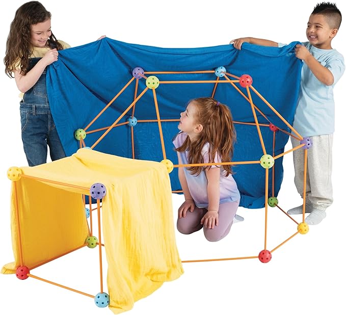 Crazy Forts Everest Toys Multicolor - 69 Piece Fort Building Kit - Buildable Indoor or Outdoor Kids DIY Stem Toy
