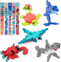 PLUS PLUS Building Block Playset Kit Themed Figures 3D Puzzle Fun Stem Toys for Kids 350 Mini Interlocking Pieces - 5 Tube Bundle Ocean