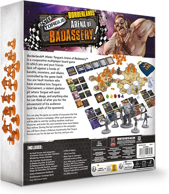 Borderlands Mister Torgue's Arena of Badassery Board Game | Cooperative Strategy Game | Fighting Game for Adults | 1-4 Players | Ages 14+ | Avg. Playtime 60-90 Mins | Made by Monster Fight Club