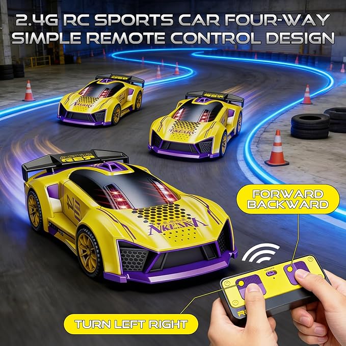 Remote Control Car with Shooting Game 3 IN 1 Parent-Child Drift RC Car 2.4G Stunt Toys with Infrared Gun Christmas Birthday Gifts for 3 4 5 6 7 8 9 10 Year Old Kids Boys Girls Age 4-7 8-12 (Yellow)