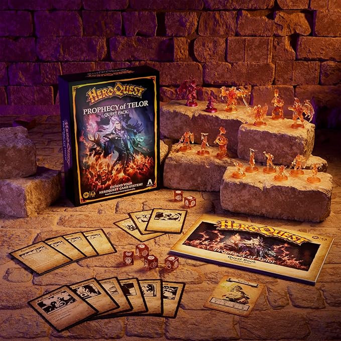 Avalon Hill HeroQuest Prophecy of Telor Quest Pack Requires HeroQuest Game System to Play Dungeon Crawler Games Ages 14+ 2-5 Players Strategy Games