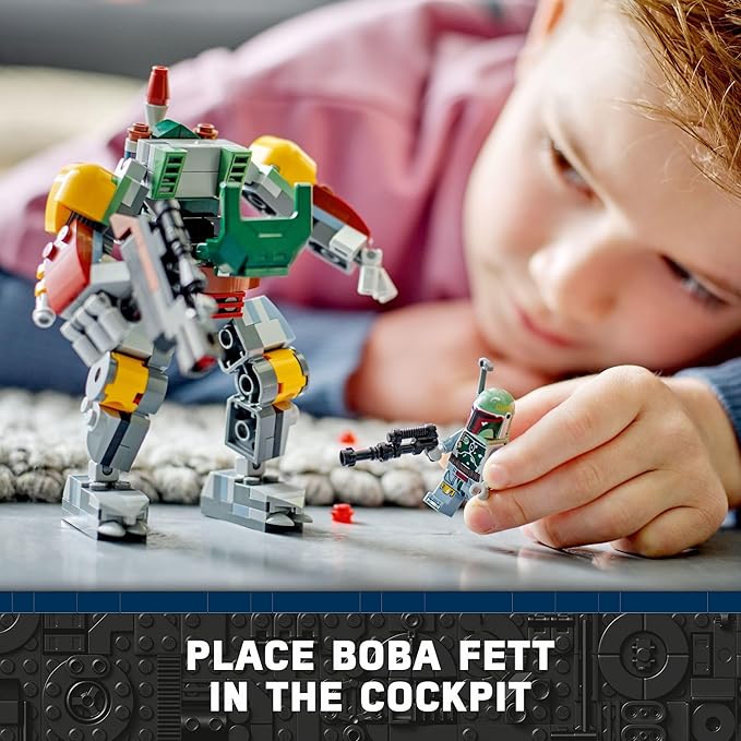 LEGO Star Wars Boba Fett Mech Buildable Star Wars Action Figure Posable Mech Inspired by The Iconic Star Wars Bounty Hunter Features a Buildable Shield Stud Blaster and Jetpack 75369