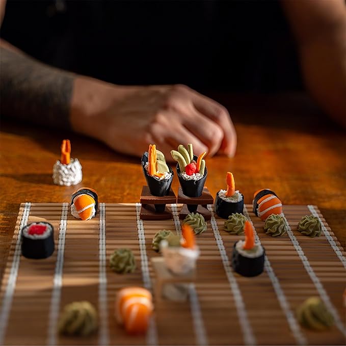 Sushi Chess Set - Sushi Themed Chess Set - 3D Printed Sushi Chess Board Sushi Board Game with Folding Board for Strategy Enthusiast and Family Strategy Game