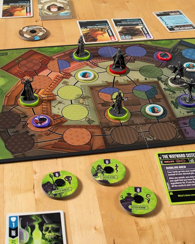 Restoration Games Unmatched Slings and Arrows - Strategy Board Game for 2 to 4 Players - Shakespeare Heroes Expansion with Globe Theatre Battlefield - 30 Min Playtime - Ages 9+