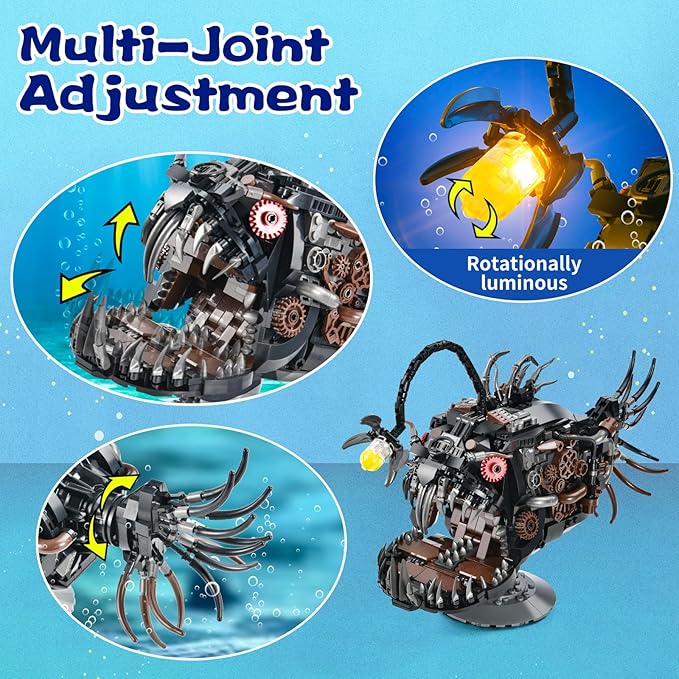 Mechanical Fish Building SetsOcean Animal Collection ToyAdults Home or Office DecorSTEM Building Gift for Teens Boys and Girls 8-14 (1038PCS)
