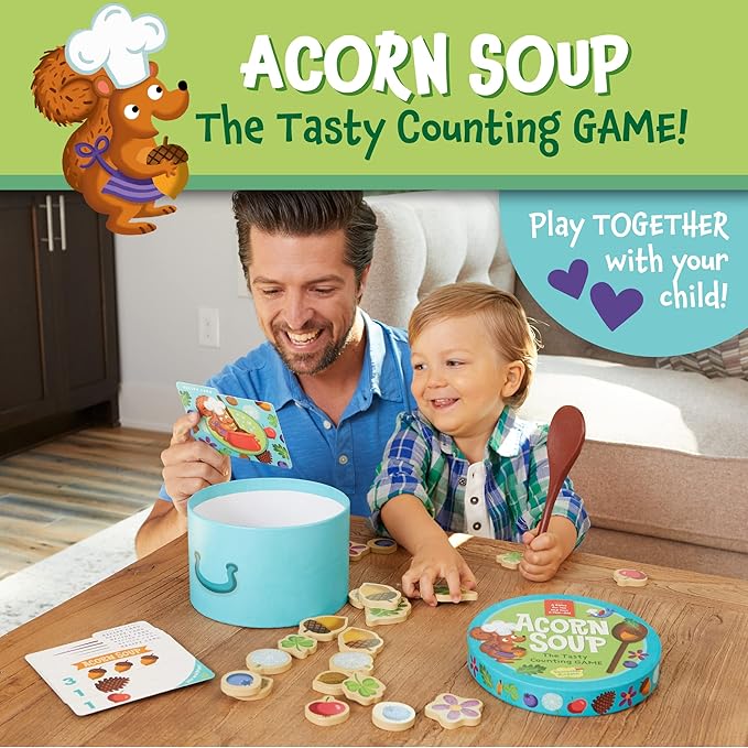 Peaceable Kingdom Acorn Soup Game - Educational Games for Toddlers Includes Instructions and Parent Guide - 2 Year Old and Up
