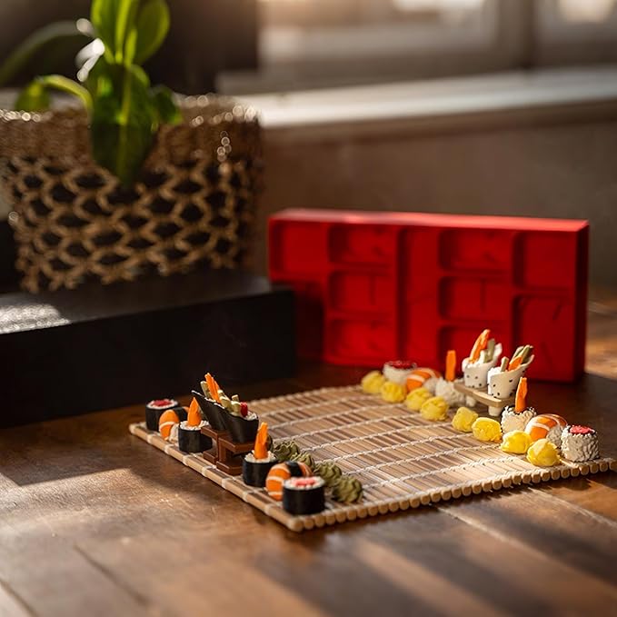 Sushi Chess Set - Sushi Themed Chess Set - 3D Printed Sushi Chess Board Sushi Board Game with Folding Board for Strategy Enthusiast and Family Strategy Game