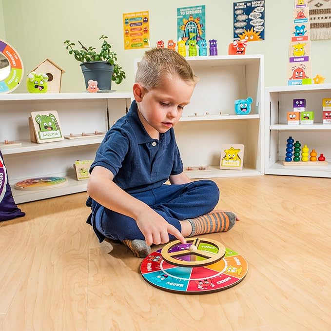 Open The Joy Steer Your Emotions Wheel – Wooden Emotional Regulation Steering Toy for Kids | SEL Tool for Toddlers and Preschool | Teaches Feelings &amp Self-Regulation | Ages 3+