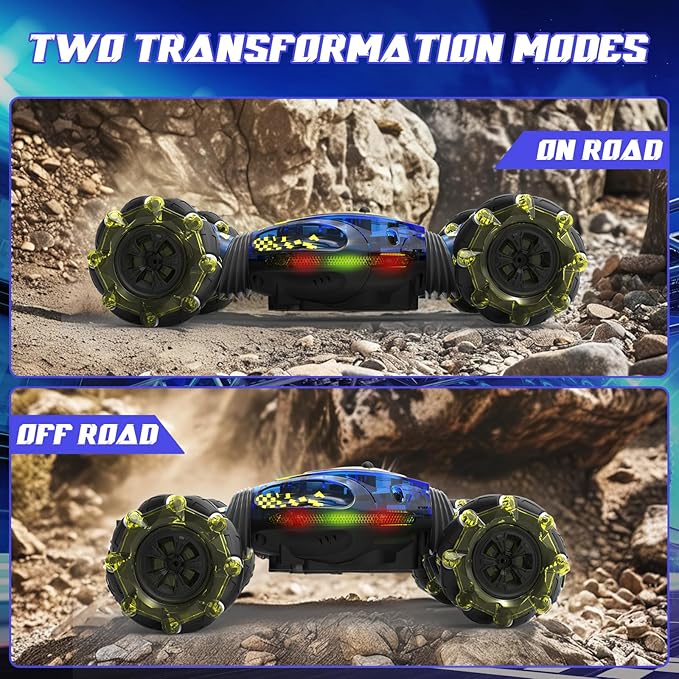 Gesture Sensing RC Stunt Car Toys for Boys Girls 6-12 4WD Drift Hand Controlled Car Offroad 360° Rotation with Lights Music for Kids Age 7 9 10 11 12 Years Old Birthday Xmas Gifts