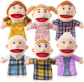 6 Pcs Family Hand Puppets 12 Inch Grandparents Mom &amp Dad Brother &amp Sister Plush Hand Puppet Toys Role-Play Toy Puppets for Kids Storytelling Imaginative Pretend Play Teaching Preschool(6 Fam