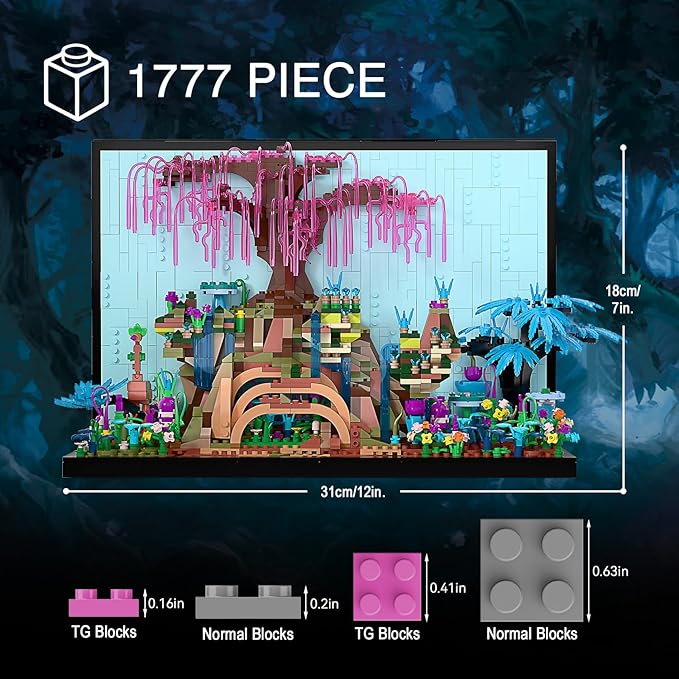 Micro Brick Tree of Life Building Set Creative Nature World Model 3D Wall Art Home Office Decoration or Table Display Collectible Display Set Ideas Gift Building Toy for AdultsTeens Ages 8+ Kids