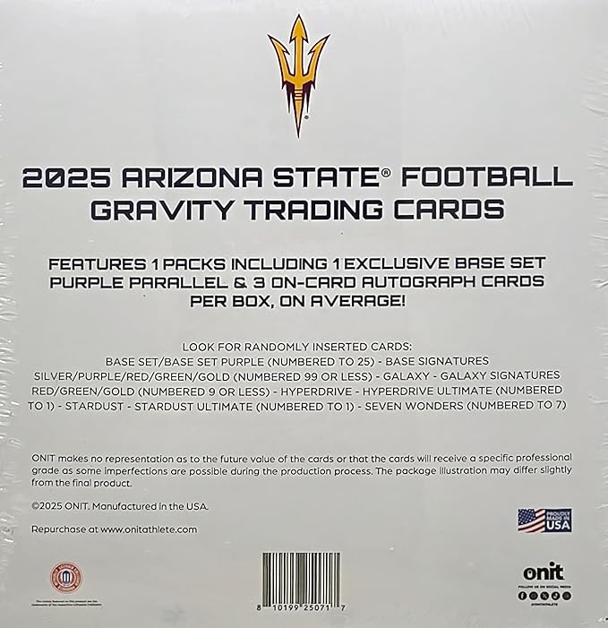 2025 Onit Gravity College Football Card Breaker Edition Box (Arizona State Sun Devils)