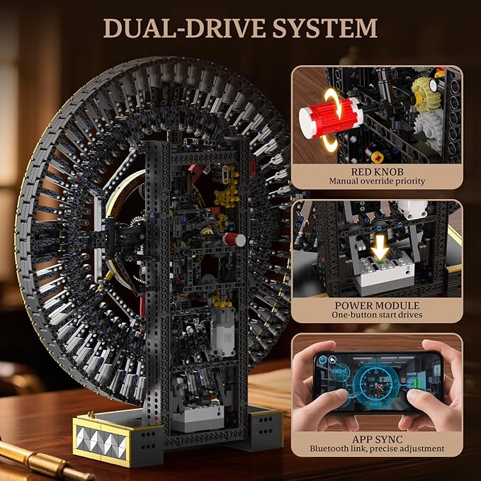 Mould King Cyberpunk Grand Clock Building Set 10160 3675+ PCS Motorized DIY Clock Model with Mechanical Gears APP Control &amp Real-Time Display Advanced Engineering Toy for Adults &amp Teens 14+