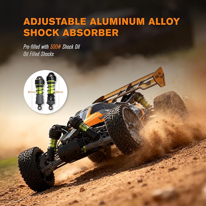 CROBOLL RLAARLO 1:10 Brushless RC Cars for Adults 40+ mph Top Speed 4X4 Off-Road Buggy RTR Oil Filled Shocks Remote Control Racing Car