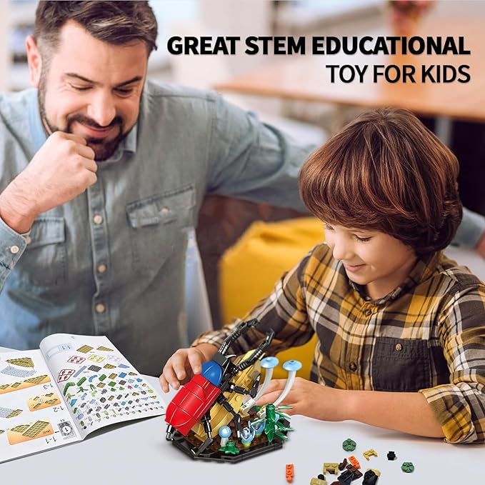 Ideas Insect Collection Toys Bug Building Set with Life-Size Blue Morpho Butterfly Hercules Beetle Dragonfly and Chinese Mantis Display Models Nature Décor Gifts for Adults Boys Girls