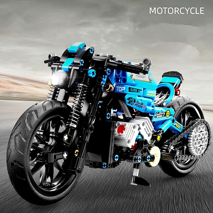 Techno-Mechanical Motorcycle Building Blocks Set STEM Education Learning Toys Creative DIY lego Racing Blocks Collectible Models Surprise Gift for Children 8-14 Years Old 469 Pcs