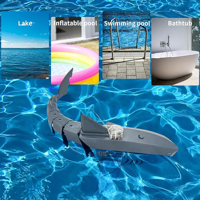 RC Sharks with Camera for Kids/Adults Remote Control Shark Toys for Swimming PoolRC Boat with CameraPool Toys RC Camera Boat Toys Simulated Shark for Outdoor Toys(2 Batteries)