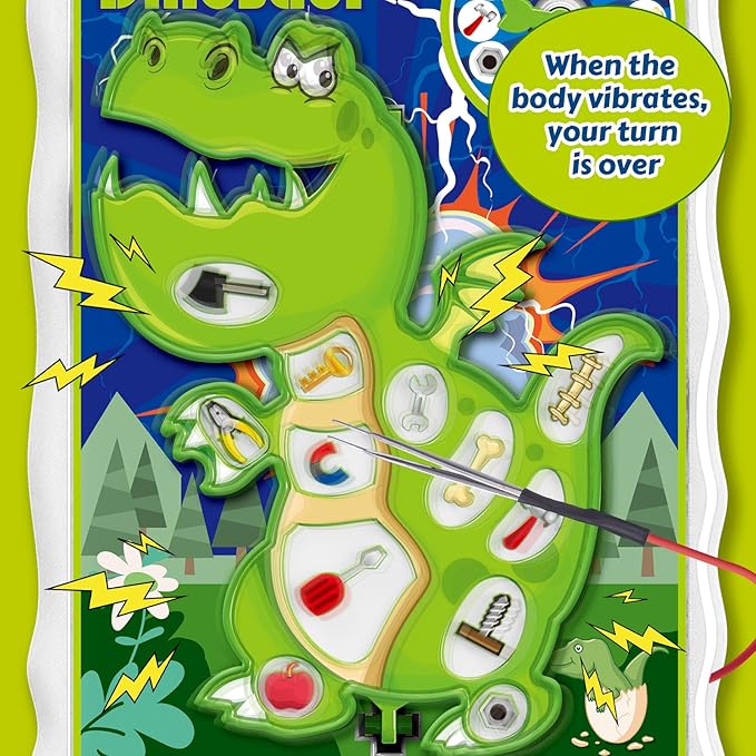 Dinosaur Operate Board Game for Kids Ages 3-8–Fine Motor Skill Toy with Vibration–Educational Hands-On Activity for Boys and Girls–Interactive Family Game for 1 or More Players–Gift for Christmas