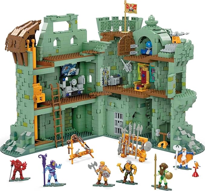 MEGA Masters of The Universe Building Set Castle Grayskull with 3508 Pieces 6 Poseable Micro Action Figures 13+ Inches Tall for Adult Collectors