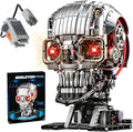 Fangool Mechanical Skeleton Head Building Blocks Set Scary Zombie Themed Skull Action Figure Toy Kit Horror Scene Decoration Kit Halloween Christmas or Birthday Gifts for Friends 1099 Pcs